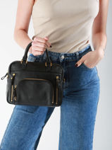 Cross Body Tas Baby Macy Leder Nat et nin Zwart vintage BABYMACY-vue-porte